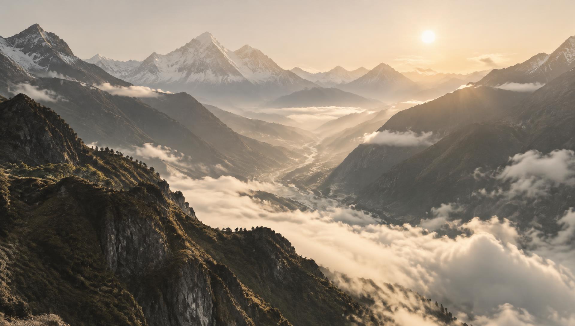 Illustration : brume dans une vallée de haute altitude